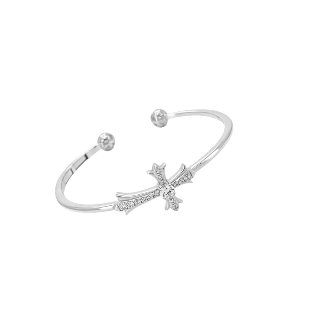 Chrome Hearts Silver Cross Diamond Bracelet Chrome Hearts Silver Cross Diamond Bracelet
